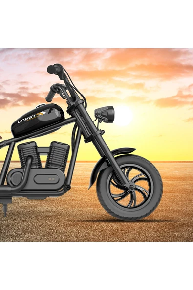 CORBY Bc160 Elektrikli Mini Çocuk Motoru Siyah - Resim 5