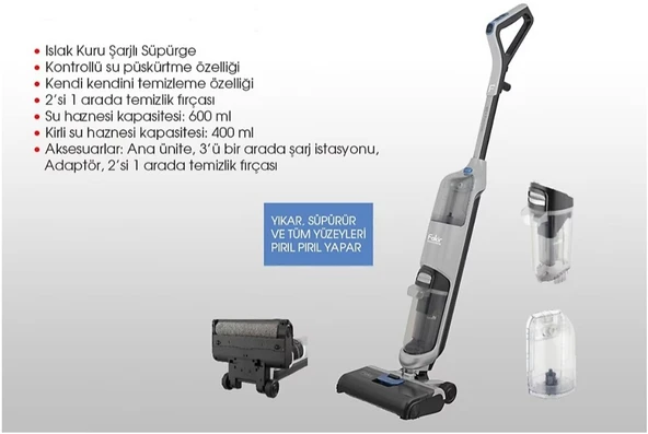 Fakir Wd 4 Pure Clean Islak Kuru Dikey Şarjlı Süpürge - 2