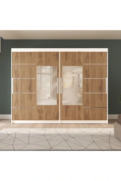 Sürgülü Gardırop Dört Kapaklı 320/210 cm Parlak Beyaz + UD - 3