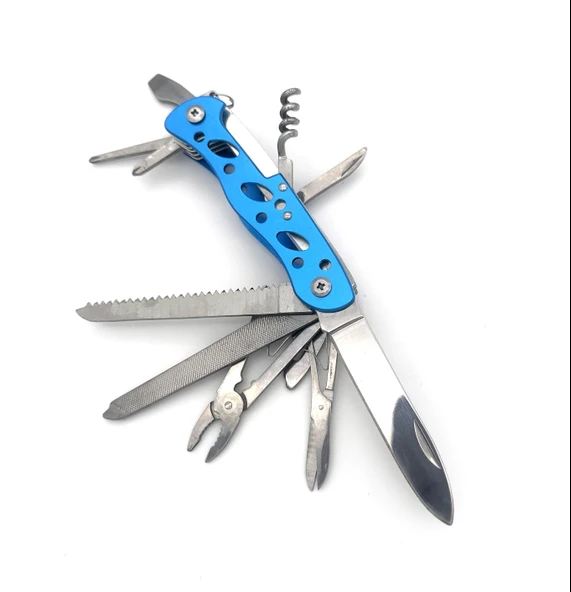 Valkyrie  Çok Amaçlı İsveç Outdoor Kamp Çakısı 111mm Büyük Boy - Paslanmaz Çelik mavi - 9