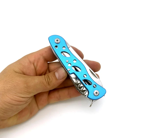 Valkyrie  Çok Amaçlı İsveç Outdoor Kamp Çakısı 111mm Büyük Boy - Paslanmaz Çelik mavi - 10