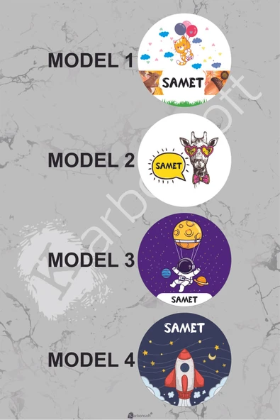 Kişiye Özel Isimli Bebek Odası Ahşap Kapı Süsü - 2