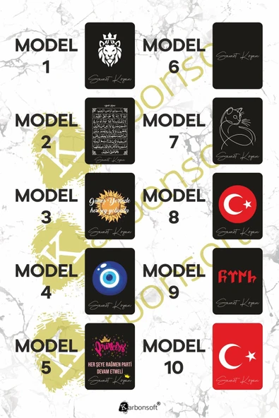 Kişiye Özel Çift Taraflı Baskılı Ahşap Araç Dikiz Aynası Süsü - 3