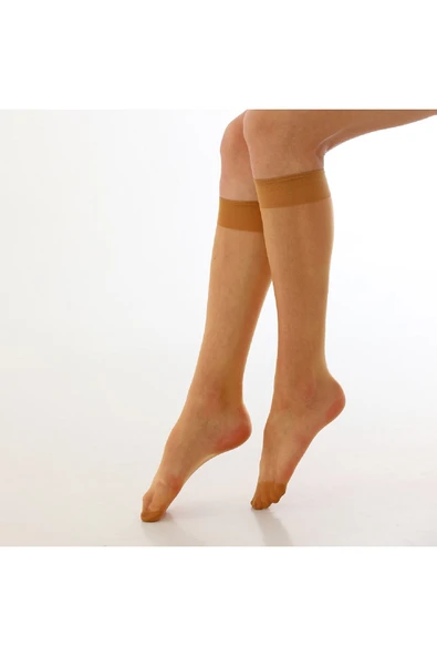 Elchee wear  Fit 15 Ince Parlak Dizaltı Çorap Ten 12'li ürün görseli