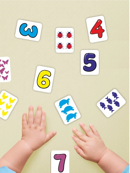 Zeka Kartları Ahşap Eğitici Hafıza Eşleştirme Oyunu Sevimli Sayılar Oyuncak ( 5,5 X 7,5 Cm) - 2