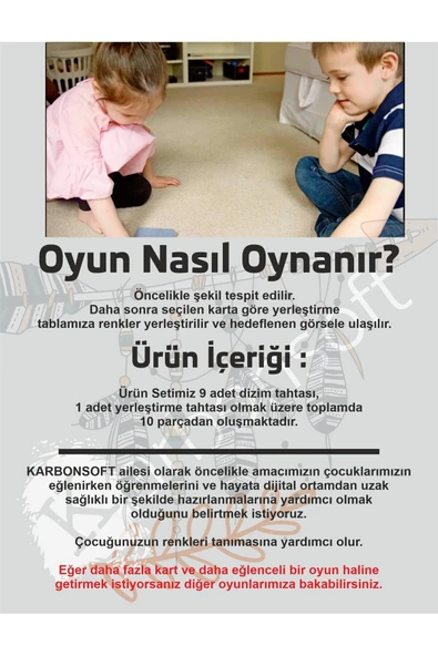 Montessori Egitici Ahsap Oyuncak, Egitici Kutu Oyunu, Ahsap Esleme Oyuncagı, Renk Puzzle - 3