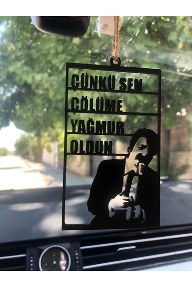 Araba Süsü Ahşap Müslüm Gürses Dikiz Aynası Süsü Hediyelik Eşya Oto Aksesuar - 3