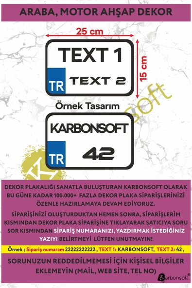 Kişiye Özel Ahşap Dekor Plaka, Bisiklet Plaka, Isimli Plaka, Cam Önü Plakası, Aksesuar Plaka 1 Adet