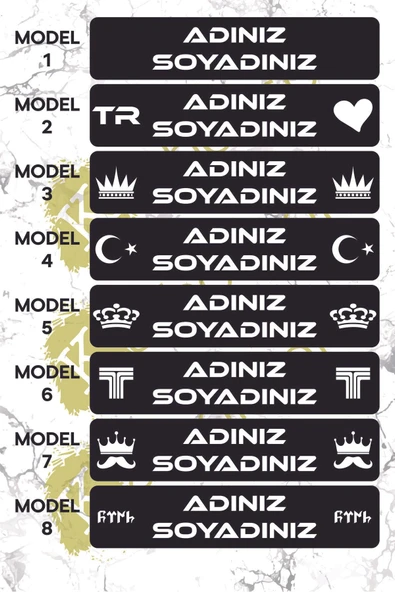 Kişiye Özel Dekor Plaka, Araba Plaka, Isimli Plaka, Cam Önü Plakası, Aksesuar Plaka - 2