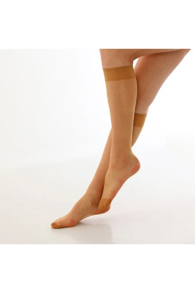 Elchee wear  Fit 15 Ince Parlak Dizaltı Çorap Ten 12'li - Resim 3