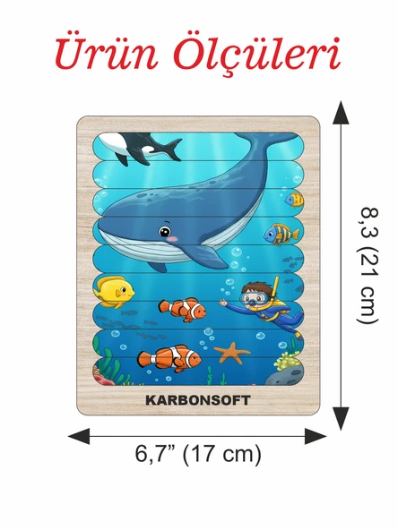 Cubuk Puzzle, 10lu Set Puzzle, Hayvan Puzzle, Montesorri Puzzle, Hayvan Yapboz, 10lu Yapboz