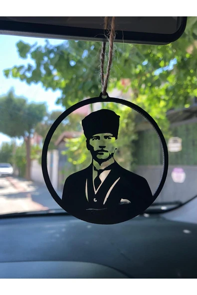 Araba Süsü Ahşap Mustafa Kemal Atatürk Dikiz Aynası Süsü - 2
