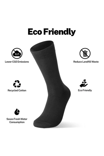 Elchee wear  Elcheé Wear Kadın Cotton Siyah Çorap 6'lı - Resim 4