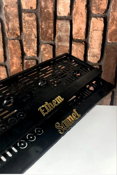 Kişiye Özel Isimli 2 Adet Araç Pleksi Kabartmalı Siyah Oto Plakalık - 2