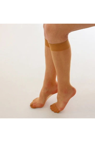 Elchee wear  Fit 15 Ince Parlak Dizaltı Çorap Ten 12'li - Resim 4