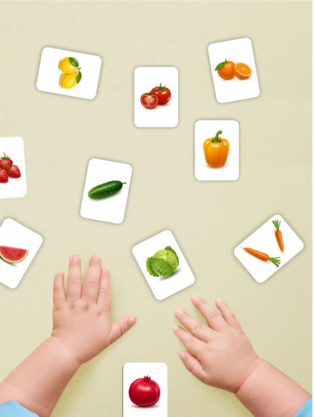 Zeka Kartları Ahşap Eğitici Hafıza Eşleştirme Oyunu Sevimli Meyveler Oyuncak ( 5,5 x 7,5 CM) - 2