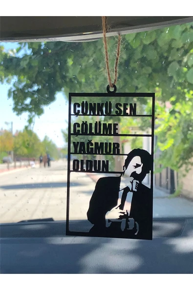 Araba Süsü Ahşap Müslüm Gürses Dikiz Aynası Süsü Hediyelik Eşya Oto Aksesuar - 2