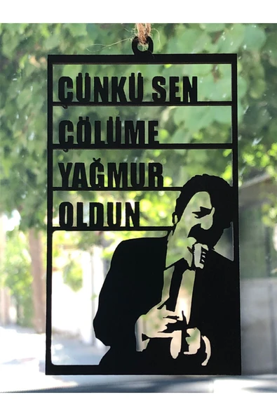 Araba Süsü Ahşap Müslüm Gürses Dikiz Aynası Süsü Hediyelik Eşya Oto Aksesuar