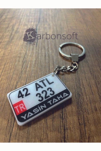 Kişiye Özel Pleksi Motorsiklet Plaka  Anahtarlık - 3