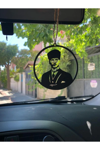 Araba Süsü Ahşap Mustafa Kemal Atatürk Dikiz Aynası Süsü - 3