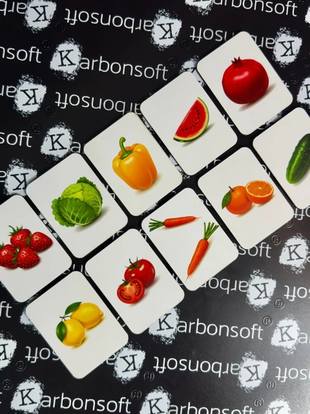 Zeka Kartları Ahşap Eğitici Hafıza Eşleştirme Oyunu Sevimli Meyveler Oyuncak ( 5,5 x 7,5 CM) - 3