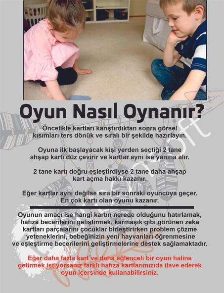 Zeka Kartları Ahşap Eğitici Hafıza Eşleştirme Oyunu Sevimli Sayılar Oyuncak ( 5,5 X 7,5 Cm) - 3