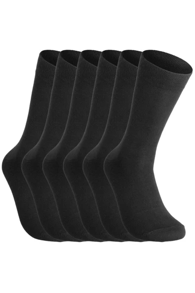 Elchee wear  Elcheé Wear Kadın Cotton Siyah Çorap 6'lı - Resim 5