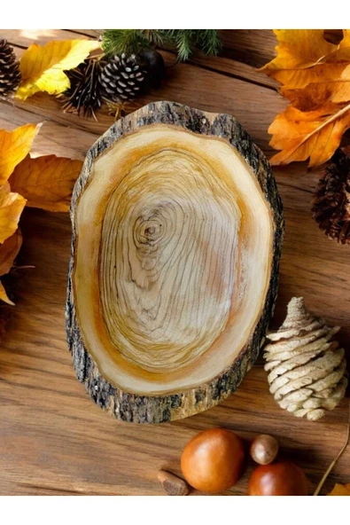 Zeytin Ağacı El Yapımı Sunumluk Servis Kasesi Gondol Doğal Kabuklu Hand Made - 4