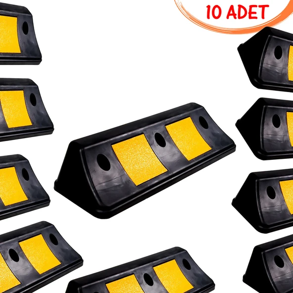 Kauçuk Araç Stoper Otopark Stoperi Araç Durdurucu Kauçuk Park Stoperi 500x160x100mm (10 ADET)