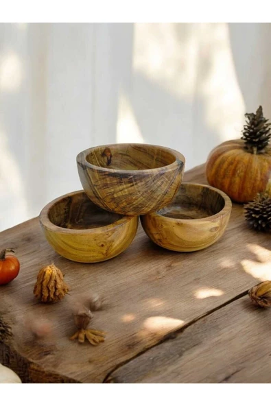 sakız ağacı el yapımı 12*12 cm doğal kase çerezlik sosluk sunum servis kasesi 1 adet - 3