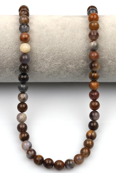 Dağ Akik (Mountain Agate) Doğaltaş Dizi 8 mm Küre Kesim - 2
