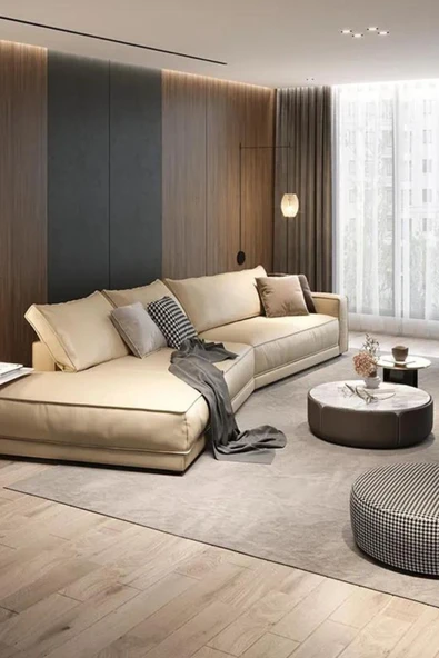 Pucci Home Best Sofa Suni Deri Kahve Renk Köşe Koltuk - 2
