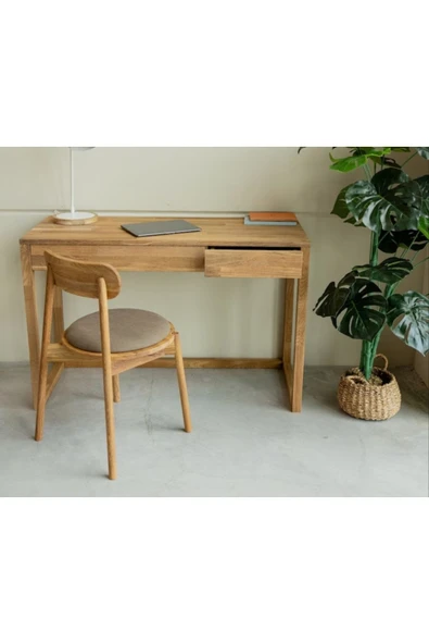 2K Wood Design Ahşap Tek Çekmece Modern Stil Çalışma Masası - 2
