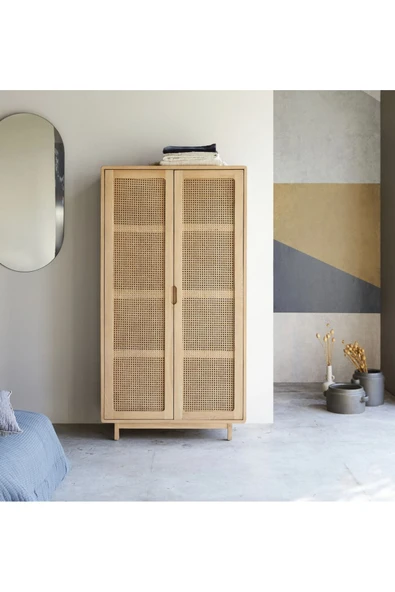 One Design Ahşap Masif Hazeran 2 Kapaklı Dolap Gardırop - 2
