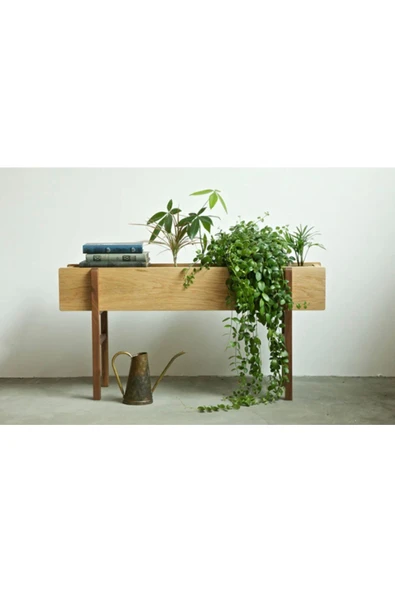 One Design Ahşap Çiçeklik, Balkon İçin Çiçeklik Ahşap Kutu - Resim 3