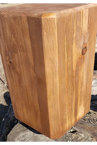 İpekahşap Kütük Yan Sehpa Yatak Başı Komidini Dogal Agac Stand - 4
