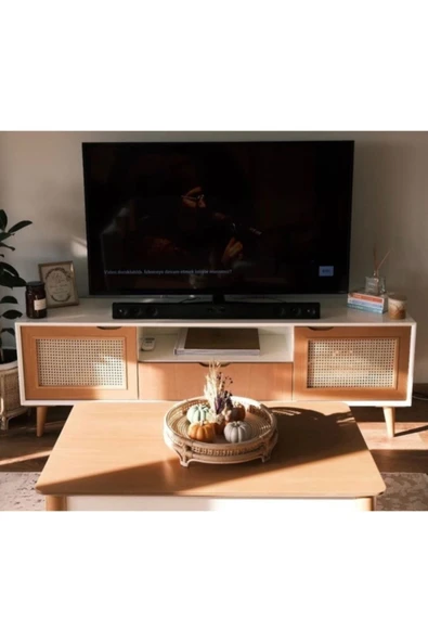 CLK Ahşap Yemek Masası 6 Kişilik Konsol Tv Ünitesi Orta Sehpa Ahşap Takım - 3