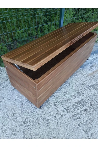 Buğlem Sağlam Lüks Ahşap Bahçe Dolabı (120X45X45) Ahşap Bahçe Sandığı Sediri - Resim 4