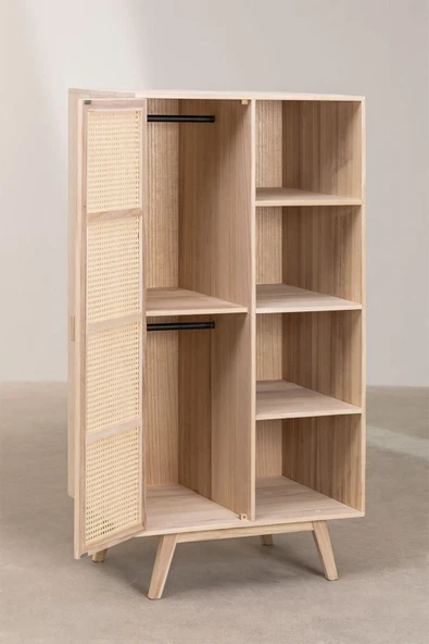 ŞafakMobilya Ahşap Tek Hazeran Kapaklı Modern Gardrop Dolap - 2