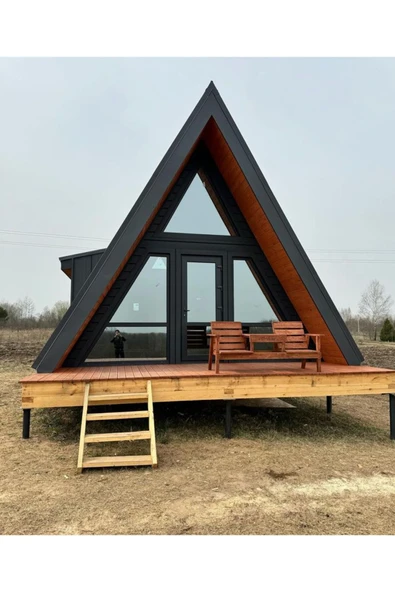 Yiğit Ahşap Modern Ve Şık A-Frame Tiny House Bungalov - Resim 2
