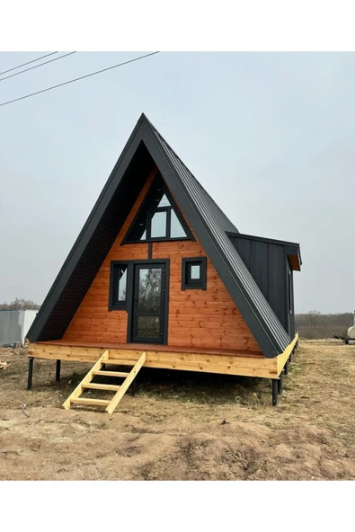 Yiğit Ahşap Modern Ve Şık A-Frame Tiny House Bungalov - Resim 4