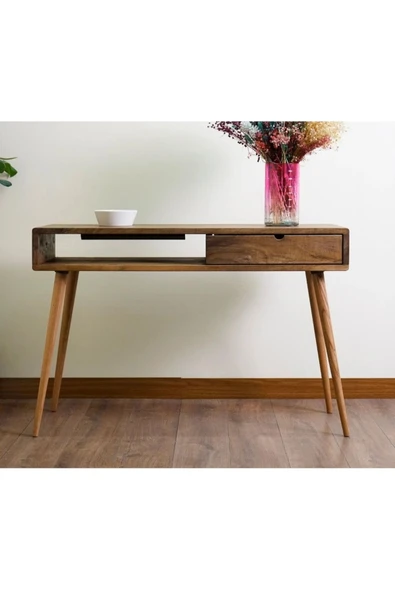 2K Wood Design Ahşap Modern Stil Tek Çekmece Çalışma Masası - 2