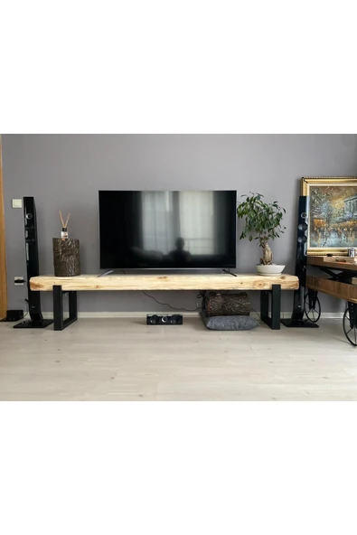 NUR AHŞAP Doğal Ahşap Kütük Tv Ünitesi ürün görseli