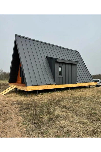 Yiğit Ahşap Modern Ve Şık A-Frame Tiny House Bungalov - Resim 5
