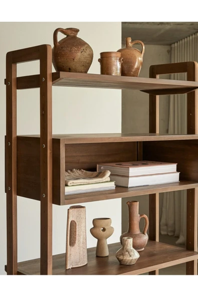 One Design Masif Ahşap Ladin Ve Çam Masif Mutfak Banyo Raf Ve Dolap Kitaplık - 2