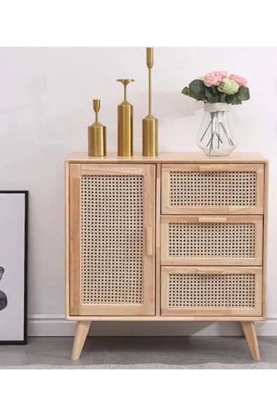 One Design Oyuncak Dolabı Ahşap Masif Dolap Hasır Dolap - 2