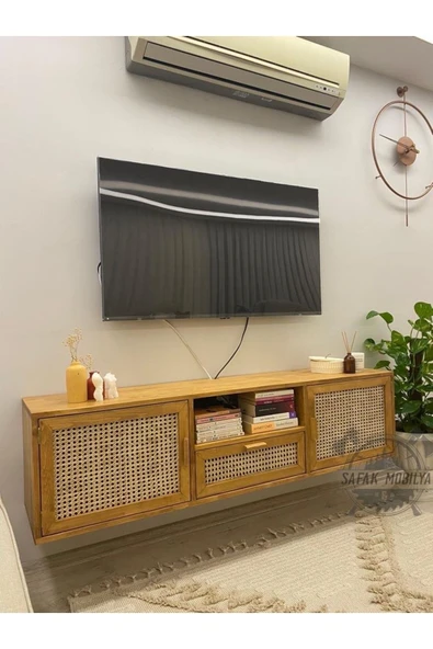 ŞafakMobilya Ahşap doğal hazeranlı çam masif tv ünitesi - 3