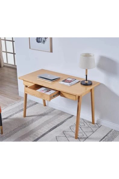 One Design Çalışma Masası Ahşap Çalışma Masası Tek Çekmeceli Ahşap Çalışma Masası - 3