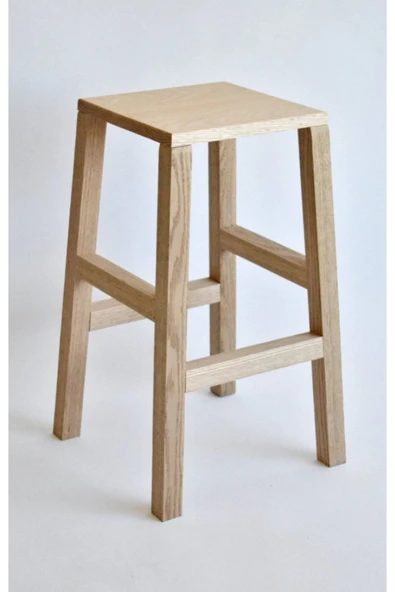 One Design Bar Taburesi Doğal Ahşap Bar Taburesi