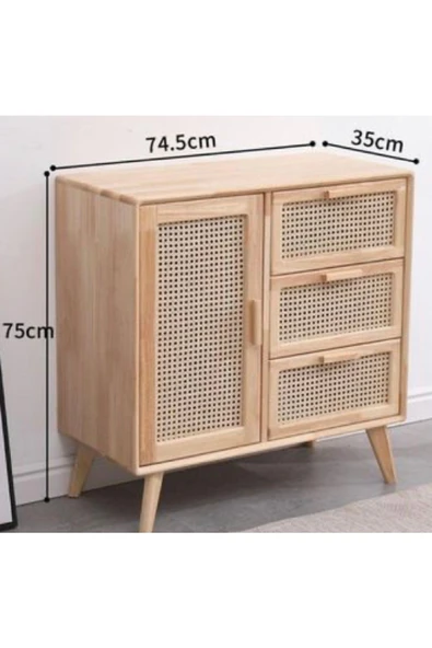 One Design Oyuncak Dolabı Ahşap Masif Dolap Hasır Dolap